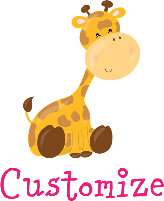 Custom Baby Giraffe Mousepad - Baby Safari Animals Cartoon (700x700), Png Download