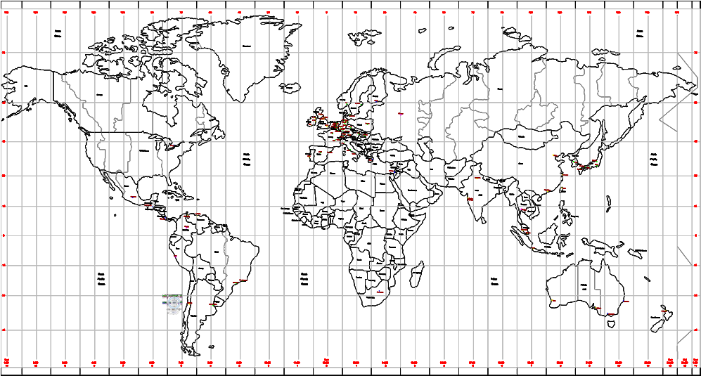 World Map - World Map Dwg (1000x707), Png Download