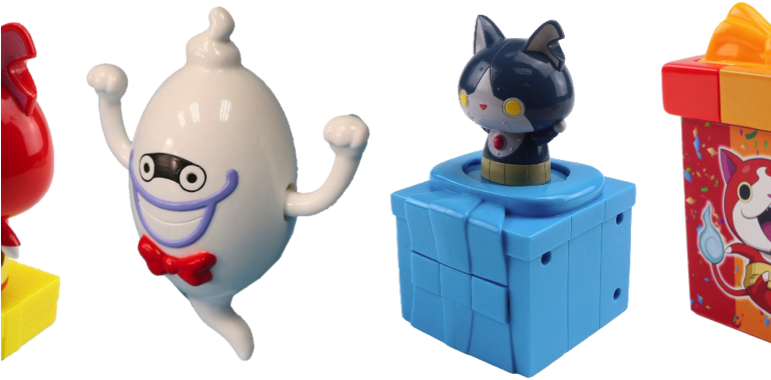 Mcdonald's Se Paye Les Yo Kai Watch Avec Son Happy - Youkai Watch Mcdonalds Toys (770x402), Png Download