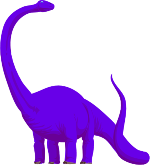 Purple Long Neck Dinosaur (600x660), Png Download