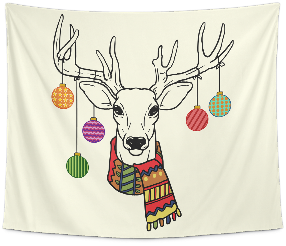 Christmas Ornaments Deer Wall Hanging Tapestry, Christmas - Elk (1024x1024), Png Download