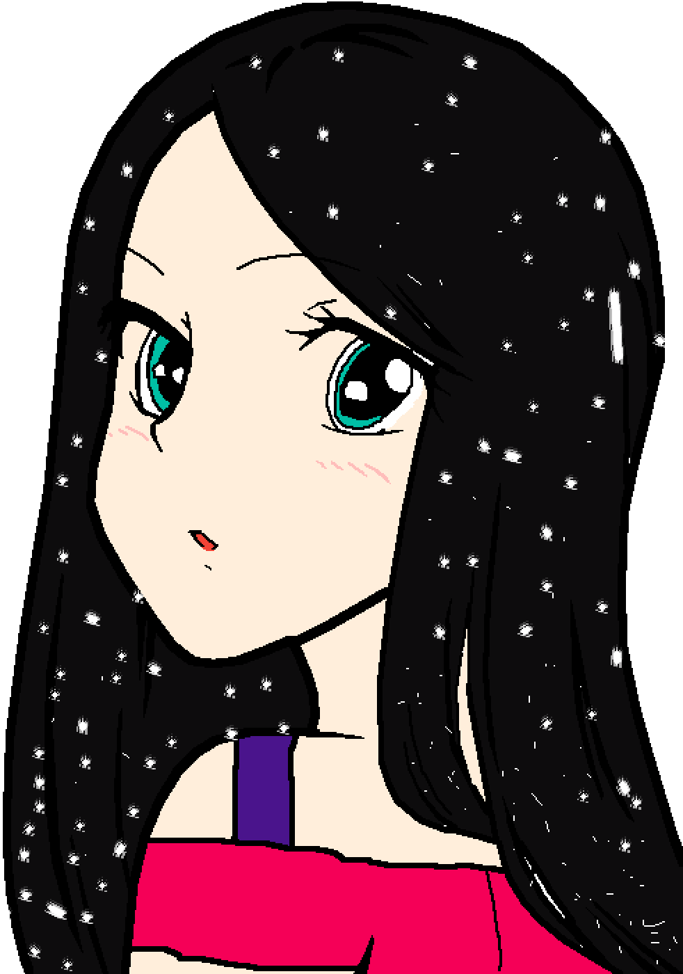 Pretty Girl Stare - Cartoon (982x1400), Png Download