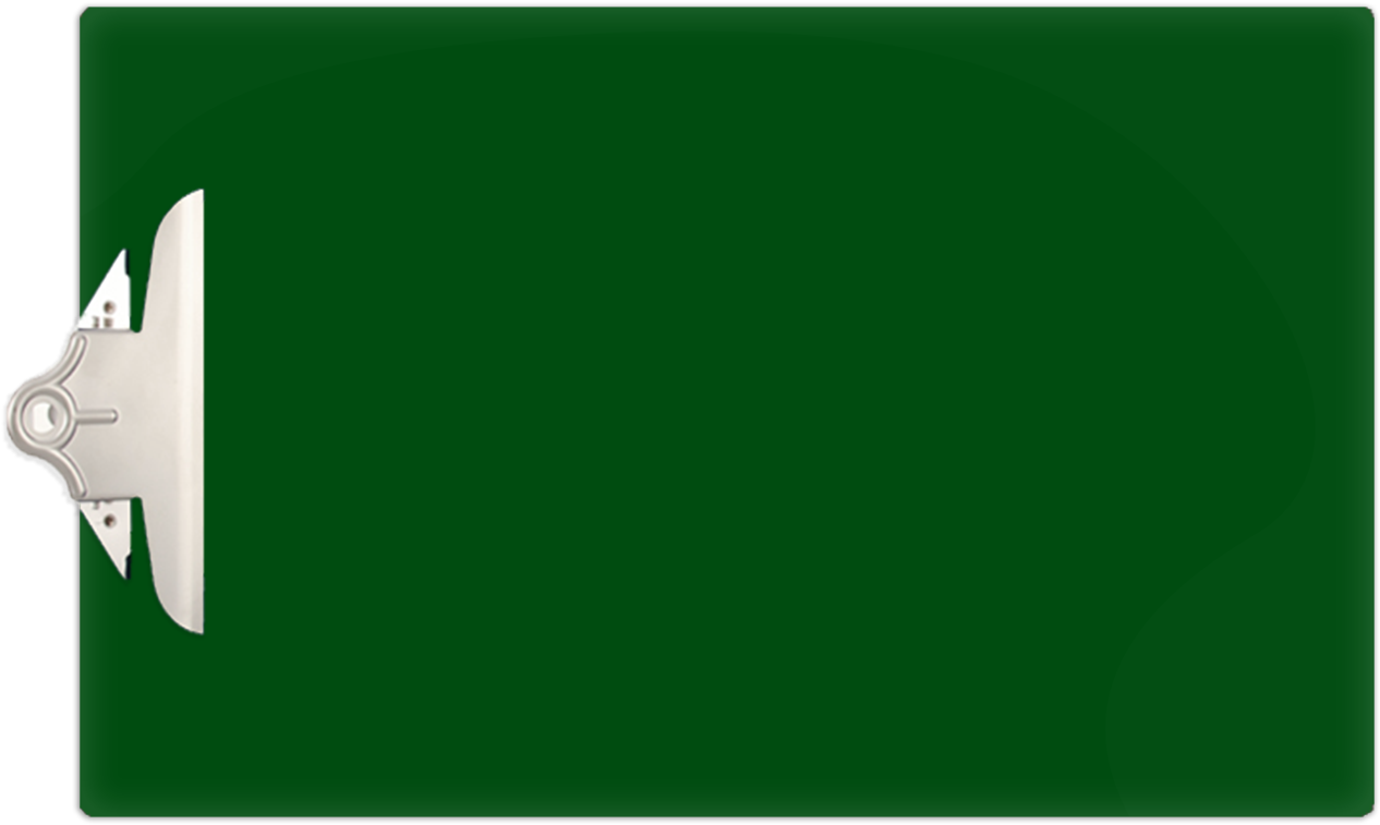 Green Acrylic Clipboard With 6'' Jumbo Board Clip (1280x1280), Png Download