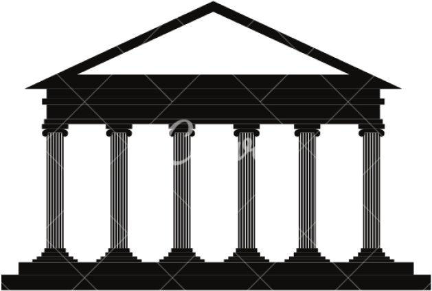 Columns Clipart Greek Palace - Courthouse Silhouette (640x480), Png Download