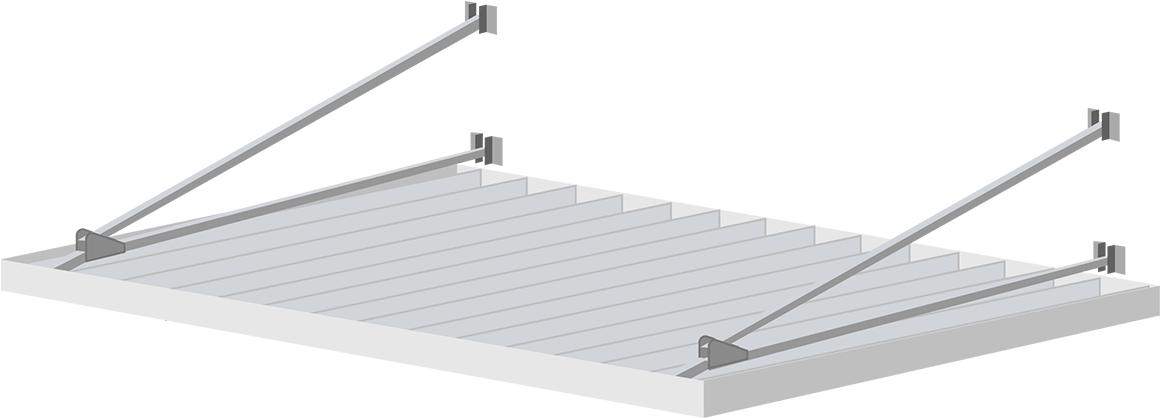 Commercial Metal Awnings - Roof Rack (1288x750), Png Download
