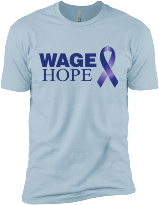 Wage Hope Blue Ribbon Premium Short Sleeve T-shirt - Active Shirt (700x700), Png Download