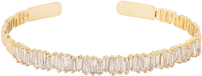 Silver Lining Gold Baguette Crystal Cuff - Bracelet (600x600), Png Download