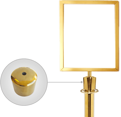 Stanchion Rope Sign - Brass (668x477), Png Download