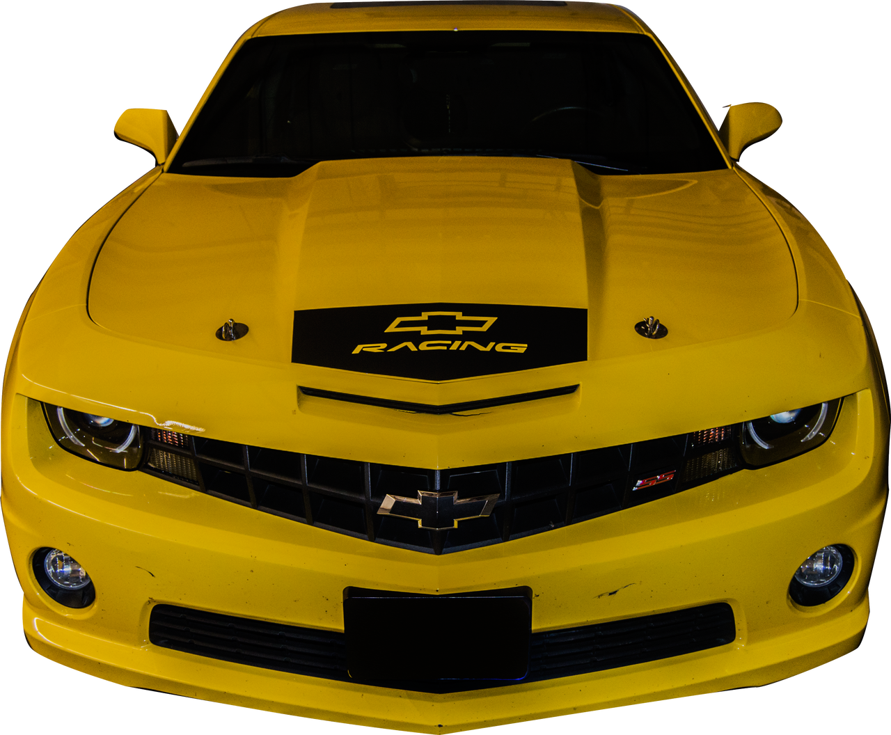2010-2013 Chevy Camaro Bowtie Racing Hood Vinyl Graphic - Chevrolet Camaro (1280x1056), Png Download