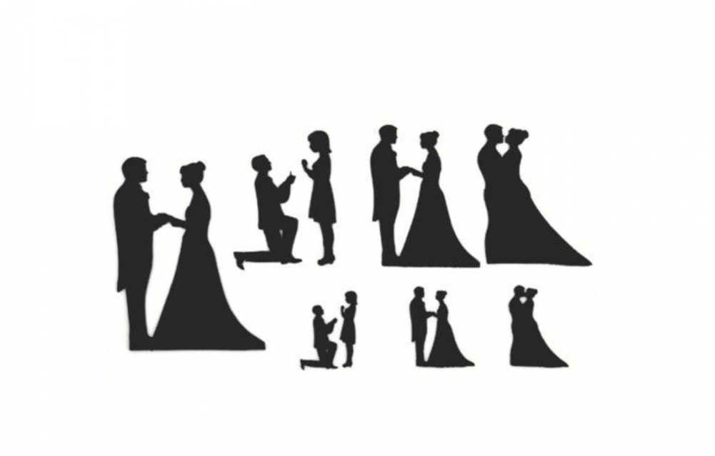Wedding Silhouette Cutter (1000x1000), Png Download