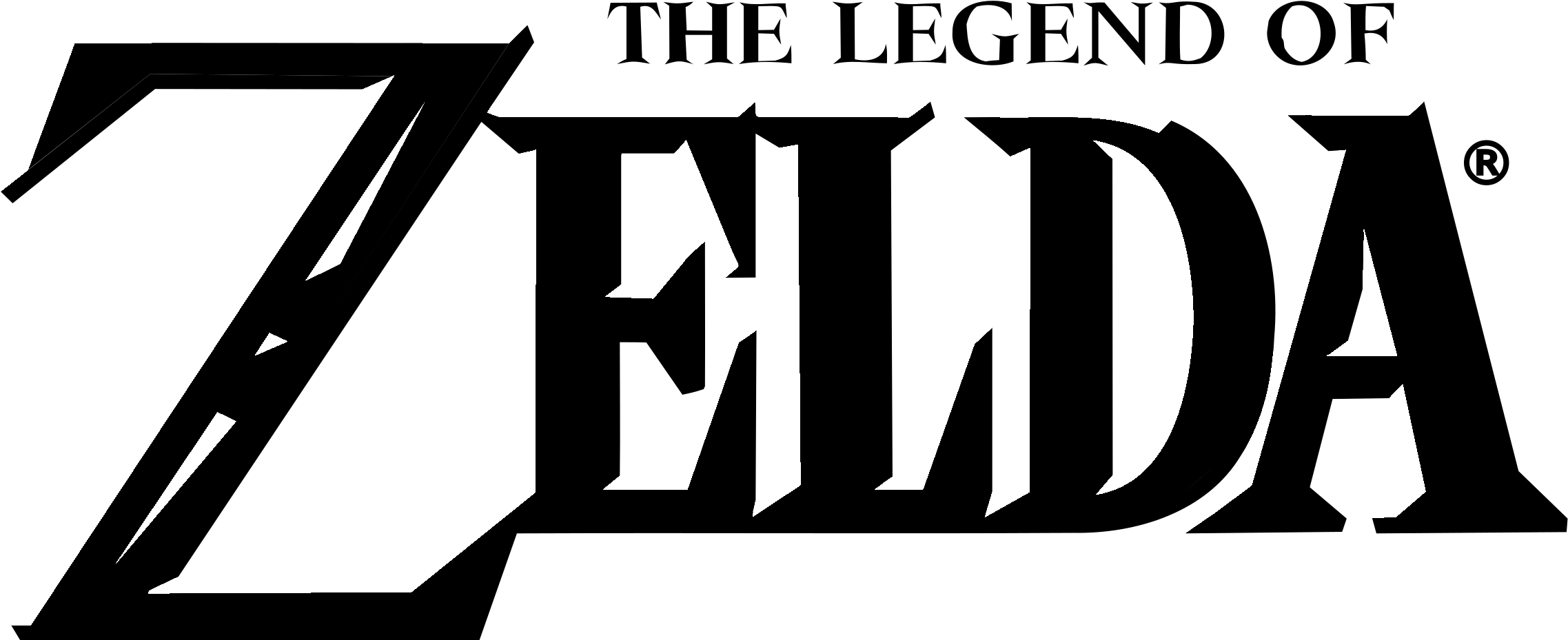 Zelda Logo Png - Legend Of Zelda (2400x1010), Png Download