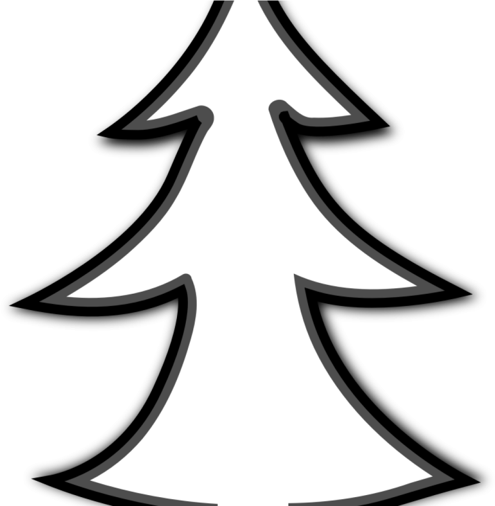 Tree Clipart Outline Clip Art Tree Outline Clipart - Transparent Christmas Tree Outline Png (1024x1024), Png Download