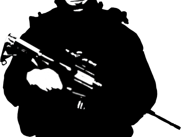 Metal Gear Clipart Silhouette - Clipart Soldier Silhouette (640x480), Png Download