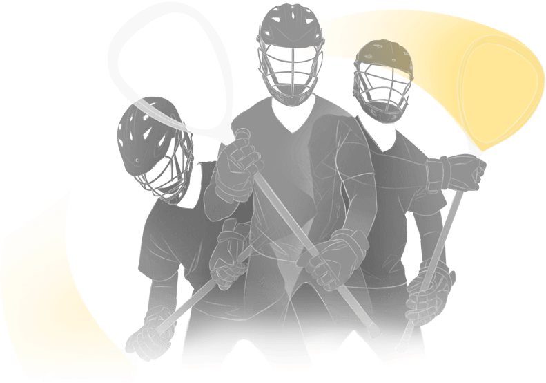 Lacrosse Players Silhouette - College Ice Hockey (791x554), Png Download