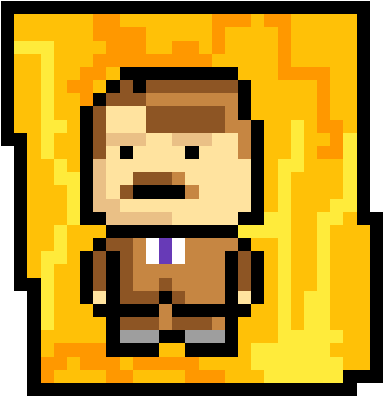 The Ron Swanson - Pixel Art (1200x1200), Png Download