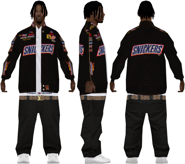 [rel]snickers Jacket, True Religion, Crystal Gardens - Gta Sa Snickers Skin (640x579), Png Download