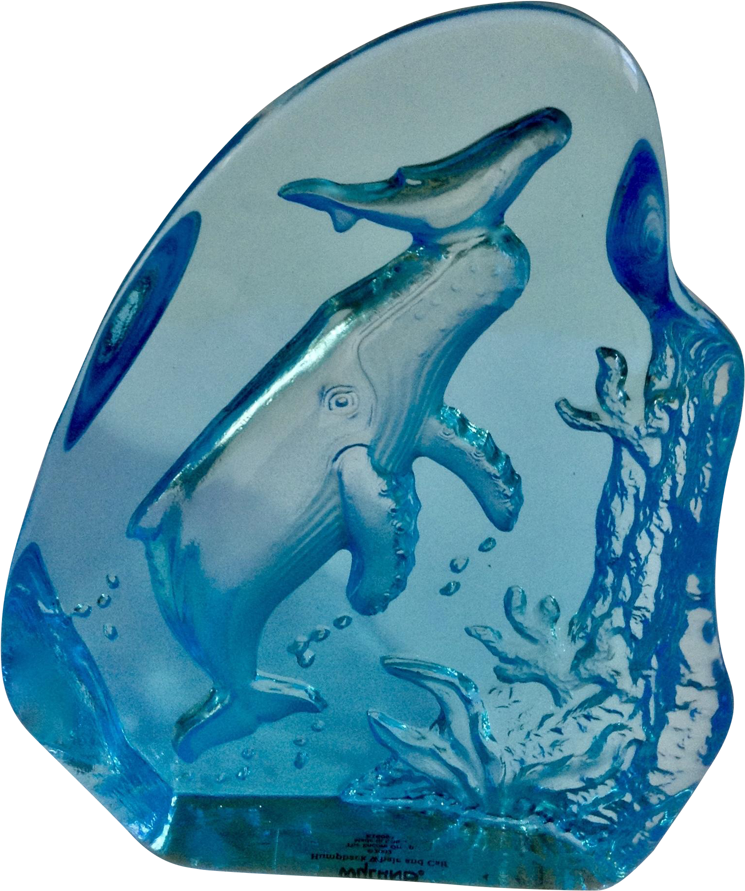 Robert Wyland, Humpback Whale And Calf Baby Etched - Common Bottlenose Dolphin (1820x1820), Png Download