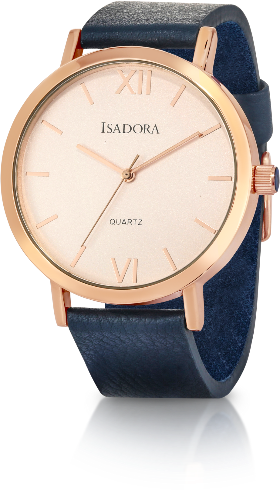 Merida By Isadora Rose Dial Navy Leather Strap Watch - Analog Watch (1920x1920), Png Download