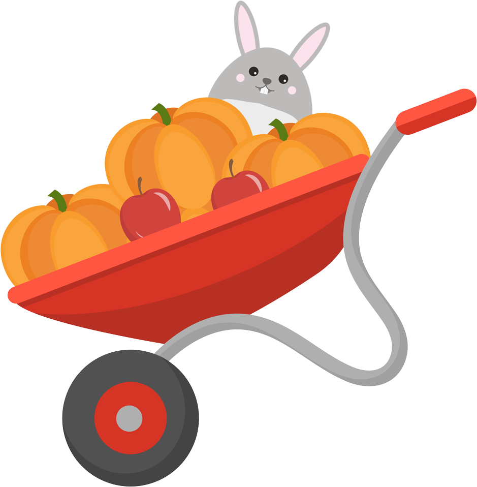 Pumpkin Picking Belfast - Wheelbarrow With Pumpkin Clipart (1000x1008), Png Download