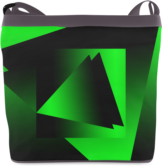 Green Triangle Gradient Handbag Crossbody Bags - Shoulder Bag (800x800), Png Download