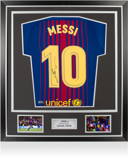 Zoom - Messi Signed Shirt Frame (650x665), Png Download