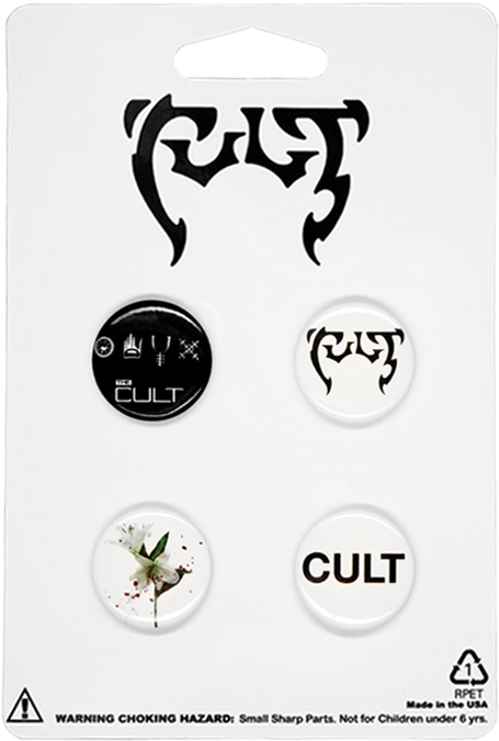 The Cult Pin Set - Cult Merchandise (500x682), Png Download