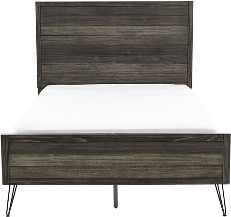 Image For Grey Wood And Metal - Bed Frame (519x804), Png Download