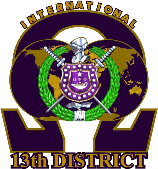 The Official Website Of The 13th International District - Omega Psi Phi (825x734), Png Download