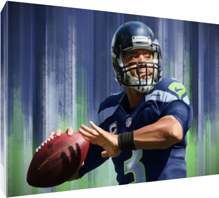 Details About Seattle Seahawks Russell Wilson Poster - Kick American Football (600x600), Png Download
