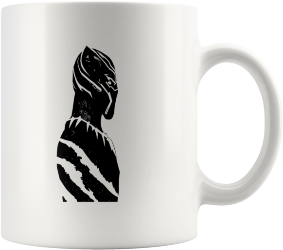 Black Panther 11 Oz White Mug - Coffee Cup (600x600), Png Download