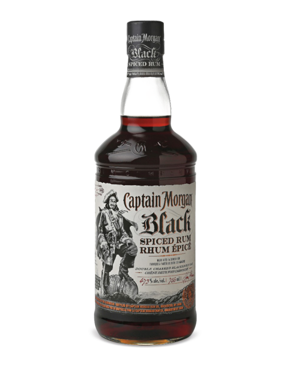 Captain Morgan Black Spiced Rum Alcohol Percentage (650x731), Png Download
