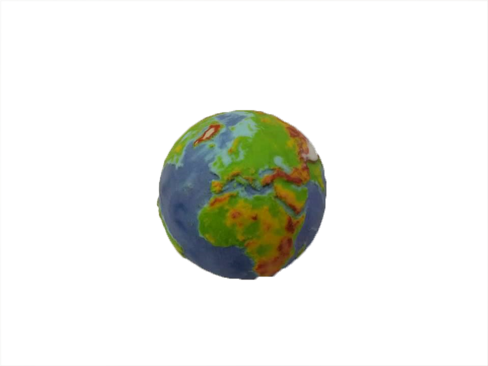 3d Printed Earth Globe False Colour Relief - Earth (1000x1000), Png Download