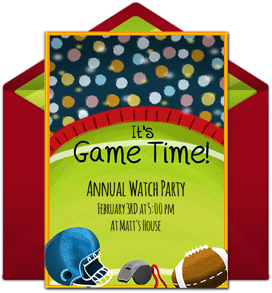 Football Stadium Online Invitation - Super Bowl 2019 Invitations (650x650), Png Download