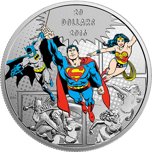 Pure Silver Coloured Coin Dc Comicstm Originals - Dc Comics Originals (570x570), Png Download