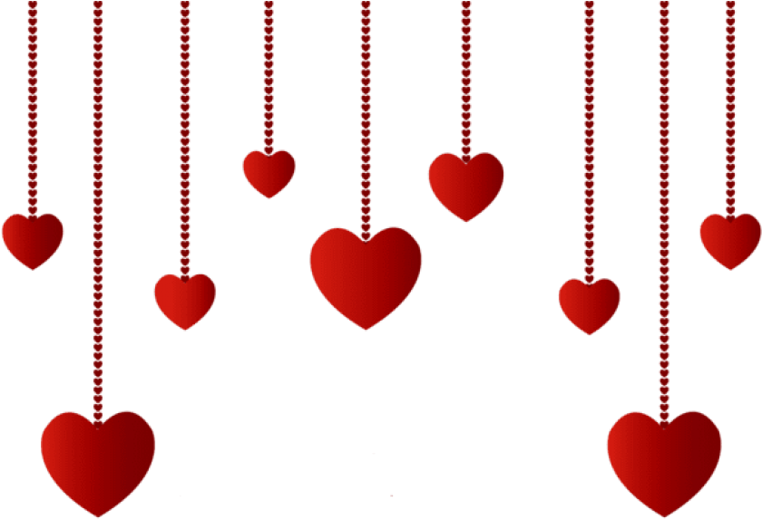 Free Png Download Hanging Hearts Decoration Png Images - Transparent Background Valentines Day Clipart (850x638), Png Download
