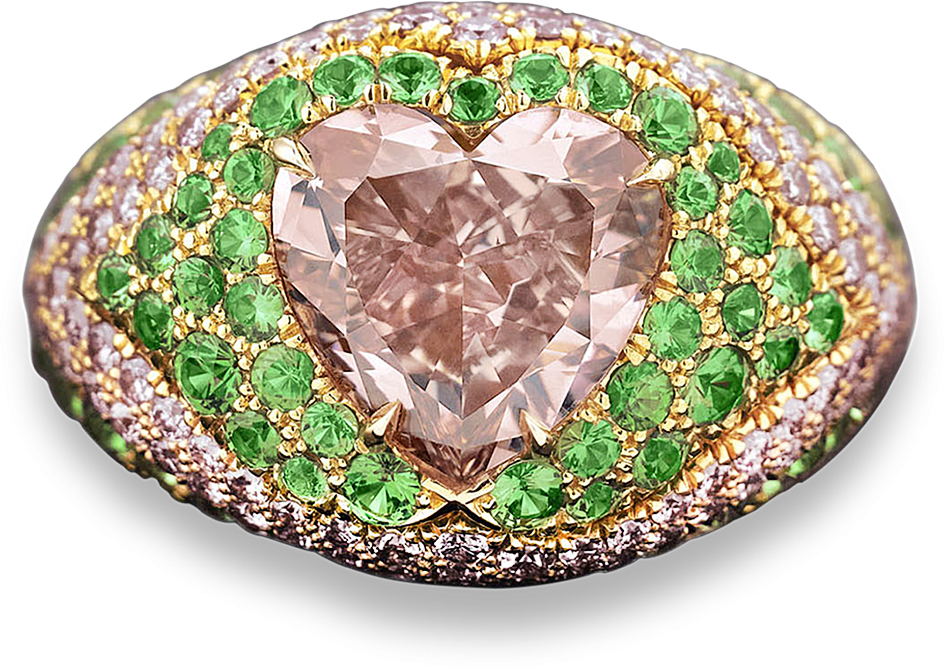 Intense Orangy-pink Diamond Ring, - Opal (2500x2000), Png Download