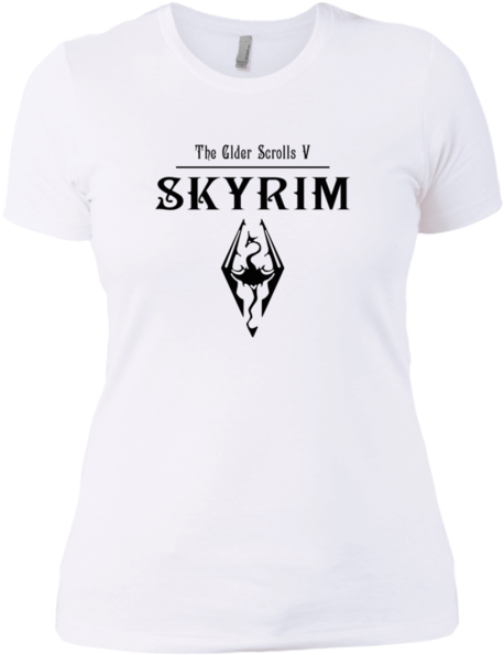 The Elder Scrolls V Skyrim T Shirt Nl3900 Next Level - Black And White (600x600), Png Download
