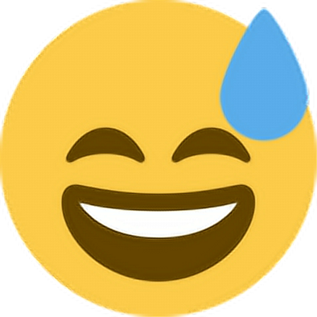 Smile Laugh Happy Sweat Feelbad Emoji Emoticon Face - All Is Well Exam (1024x1024), Png Download
