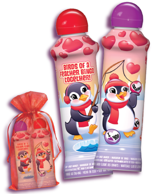 Valentine 2019 Ink Penguins - Plastic Bottle (800x675), Png Download