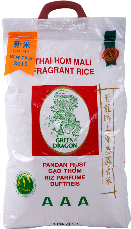 Green Dragon Frangrant Rice - Green Dragon Thai Fragrant Rice 10kg (682x1023), Png Download