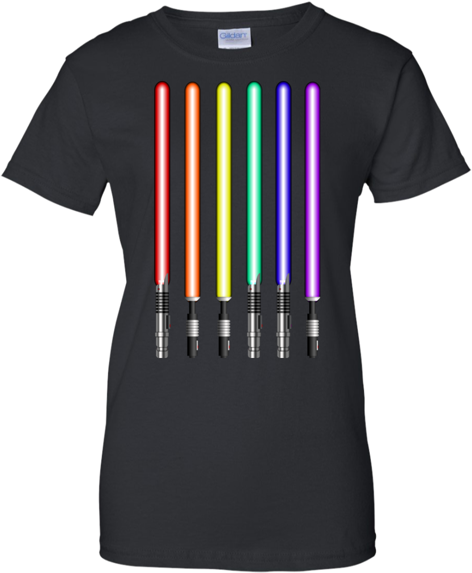 Image 883px Star Wars Lightsaber Rainbow Shirt - Chihuahua Tee Shirts (1155x1155), Png Download