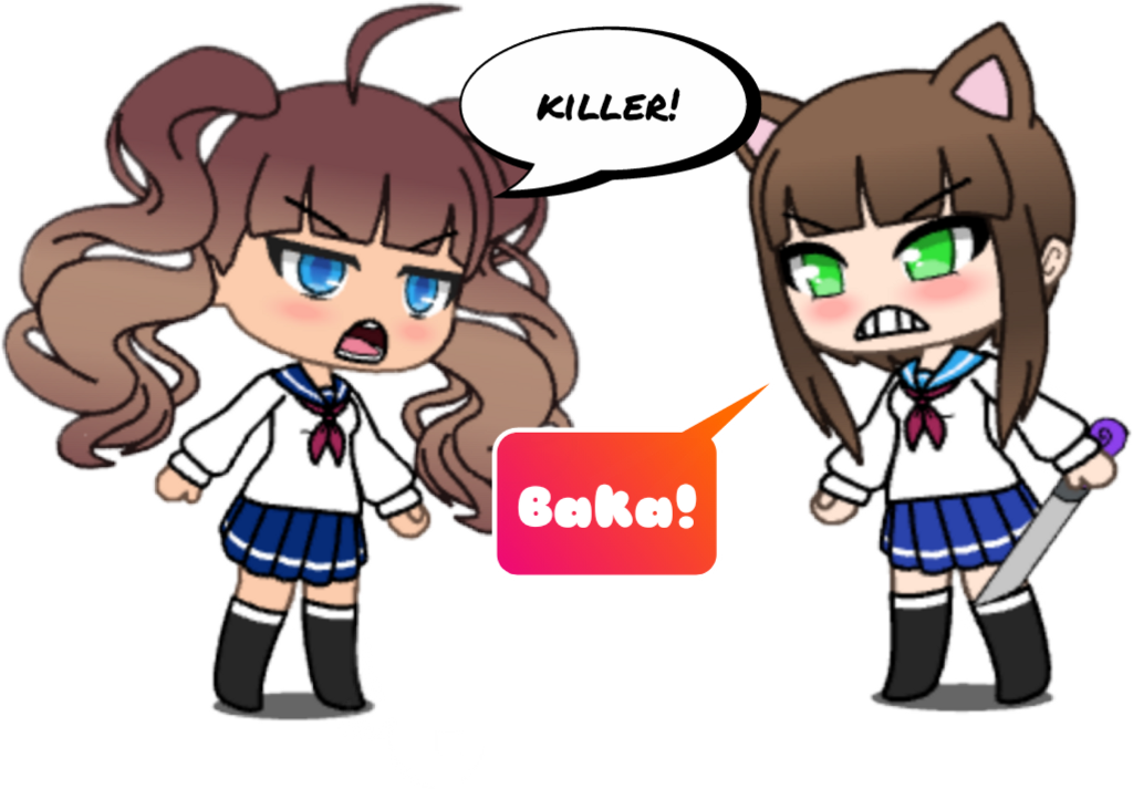 Yandere Sticker - Cartoon (1024x713), Png Download