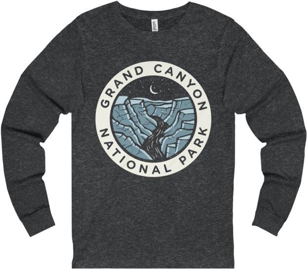 Grand Canyon Dark Sky Badge - Long-sleeved T-shirt (760x760), Png Download
