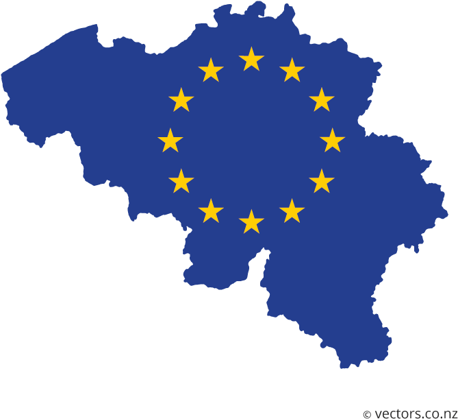 Eu Flag Vector Map Of Belgium - Map Belgium Vector (700x700), Png Download