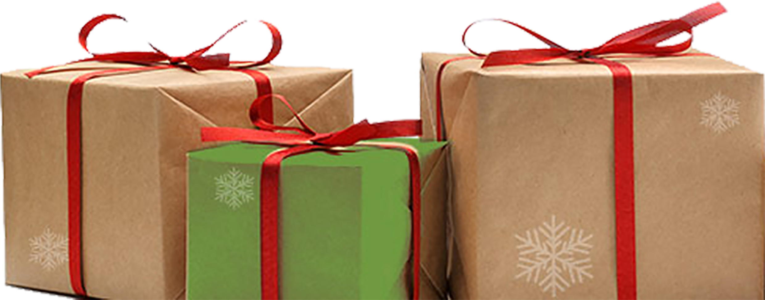 Gifts4 - Brown Paper Christmas Presents Png (2500x1762), Png Download