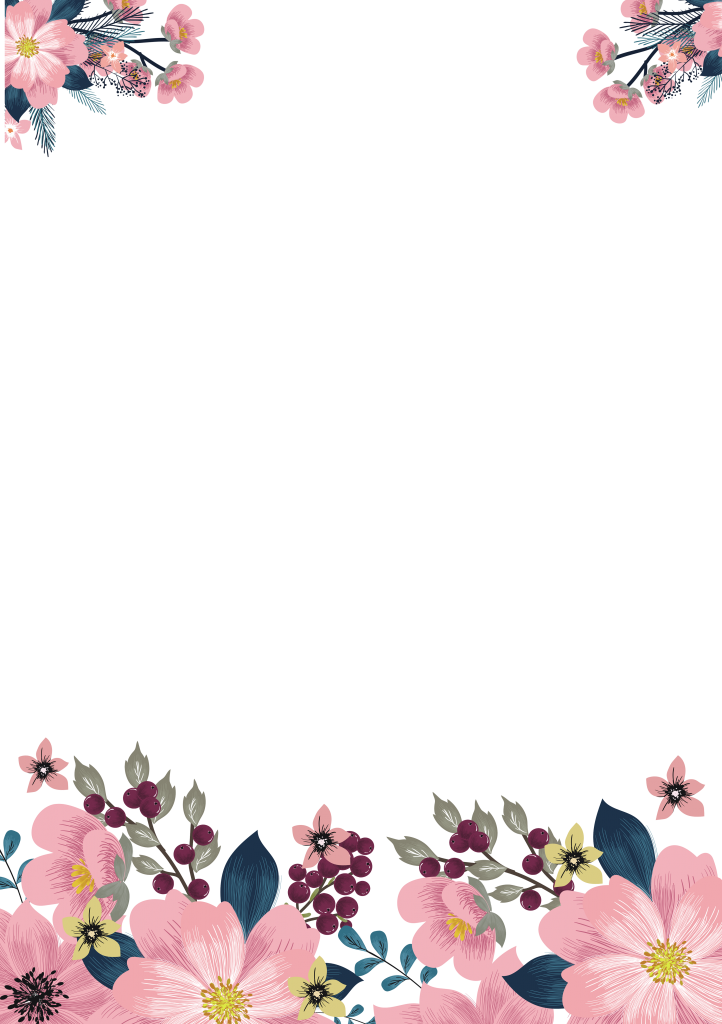 Christmas Wreath Frame Png - Watercolor Flower Border Png (722x1024), Png Download