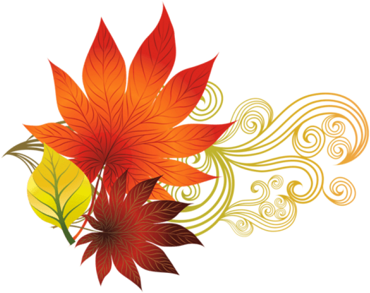 Free Png Download Fall Leaves Decorationpicture Clipart - Fall Leaves Music Notes (850x622), Png Download