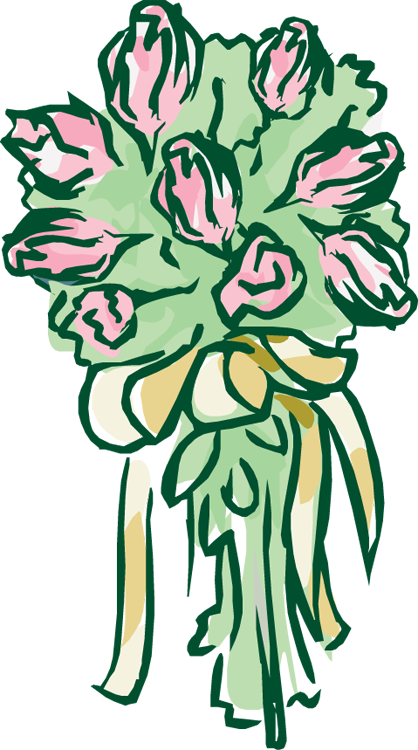 Back > Gallery For Funeral Bouquet Clip Art - Bridal Bouquet Cartoon (418x750), Png Download