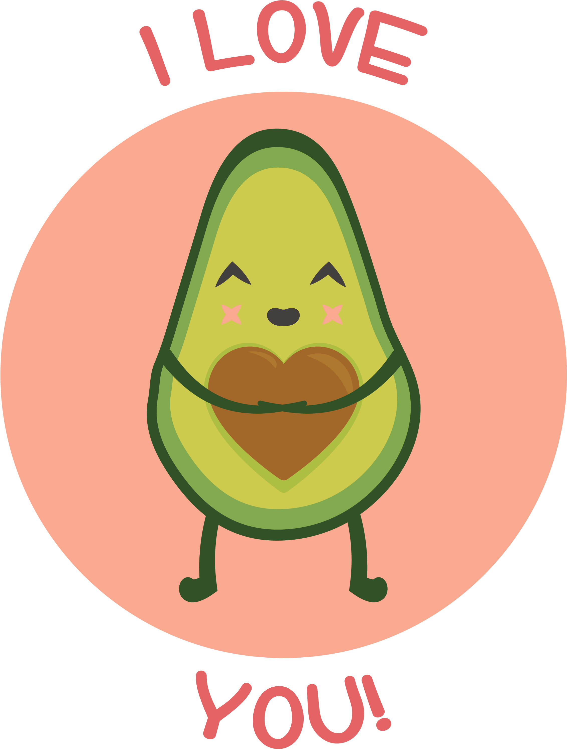 Discover Ideas About Avocado Gif - Avocado Love You (2481x3508), Png Download