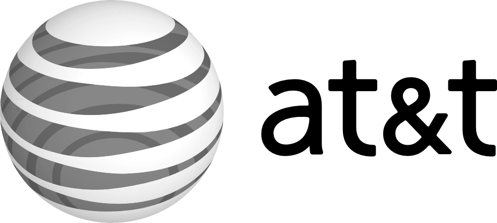 Att - Black And White At&t (1000x450), Png Download